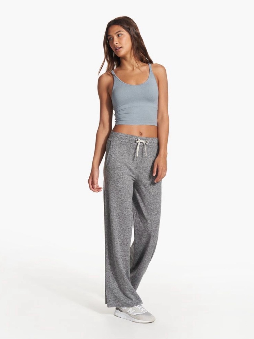Vuori Halo Essential Wideleg Pants Heather Grey Size Small